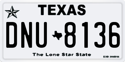 TX license plate DNU8136