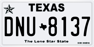 TX license plate DNU8137