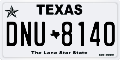 TX license plate DNU8140