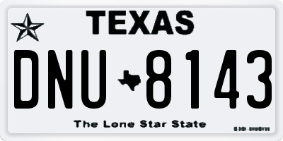 TX license plate DNU8143