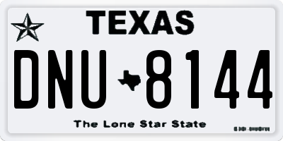 TX license plate DNU8144