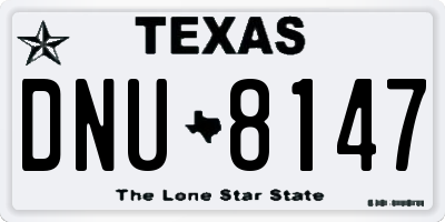 TX license plate DNU8147
