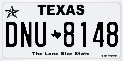 TX license plate DNU8148