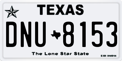 TX license plate DNU8153