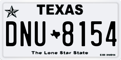 TX license plate DNU8154
