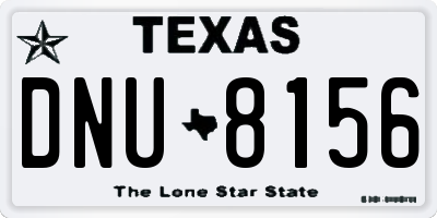 TX license plate DNU8156