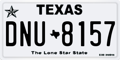 TX license plate DNU8157