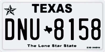 TX license plate DNU8158
