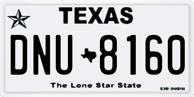 TX license plate DNU8160