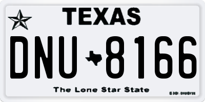 TX license plate DNU8166