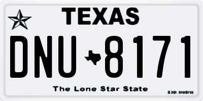 TX license plate DNU8171