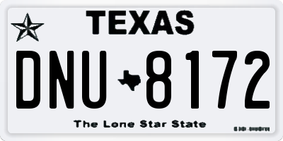 TX license plate DNU8172