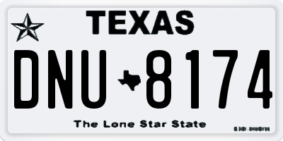 TX license plate DNU8174