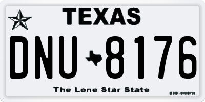 TX license plate DNU8176