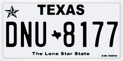TX license plate DNU8177