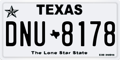 TX license plate DNU8178