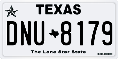 TX license plate DNU8179