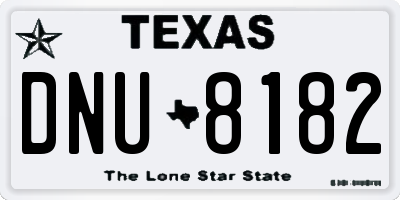 TX license plate DNU8182