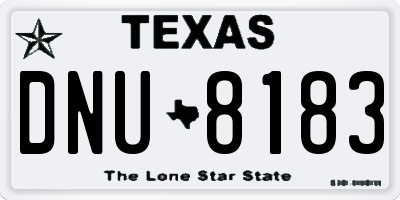 TX license plate DNU8183