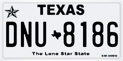 TX license plate DNU8186