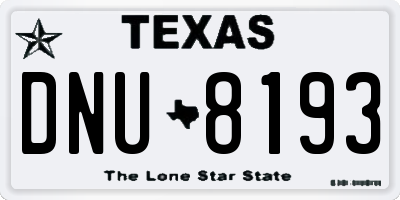 TX license plate DNU8193