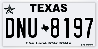 TX license plate DNU8197