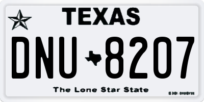 TX license plate DNU8207