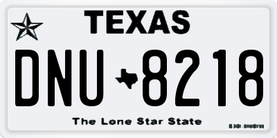 TX license plate DNU8218
