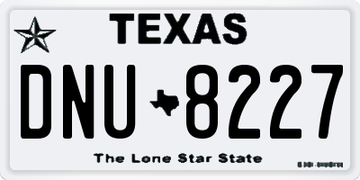 TX license plate DNU8227
