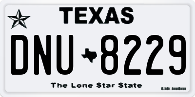 TX license plate DNU8229