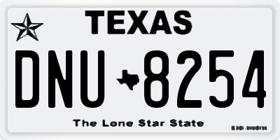 TX license plate DNU8254