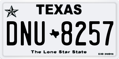 TX license plate DNU8257