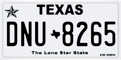 TX license plate DNU8265