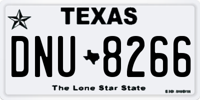 TX license plate DNU8266