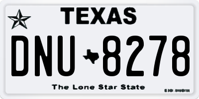 TX license plate DNU8278