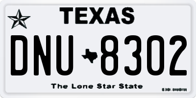 TX license plate DNU8302