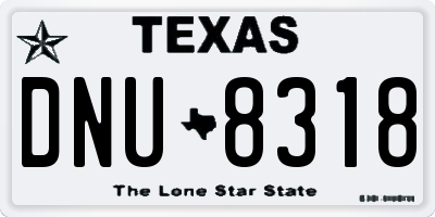 TX license plate DNU8318