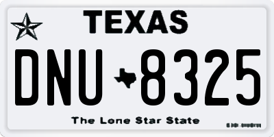 TX license plate DNU8325