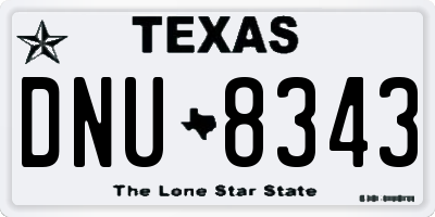 TX license plate DNU8343