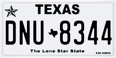 TX license plate DNU8344