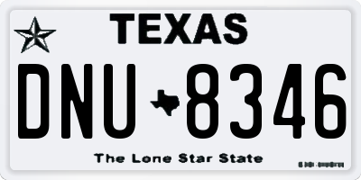 TX license plate DNU8346