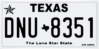 TX license plate DNU8351