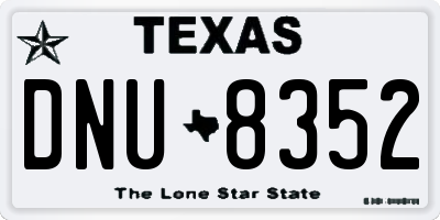 TX license plate DNU8352