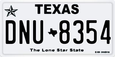 TX license plate DNU8354