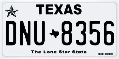 TX license plate DNU8356