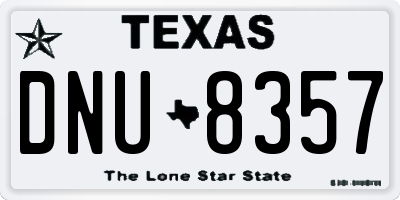 TX license plate DNU8357