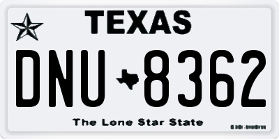 TX license plate DNU8362