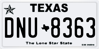TX license plate DNU8363