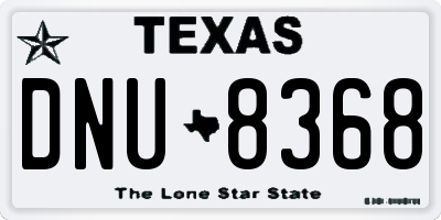 TX license plate DNU8368