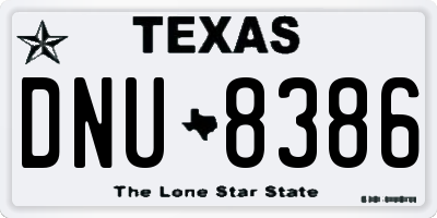 TX license plate DNU8386